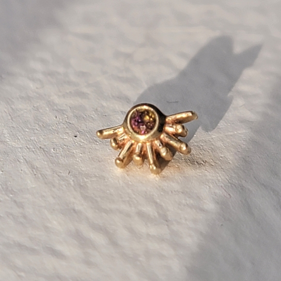 BVLA Jewelry - Bvla 6mm Live To Tell 14g Threaded End With 2mm Mystic Topaz Yellow Gold YG